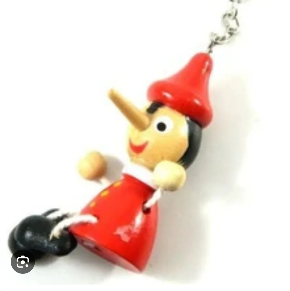 Pinnochio Style ( 2). Wooden Sitting Puppets Toy 3 Inches Key Ring Bag Decor - Picture 4 of 6